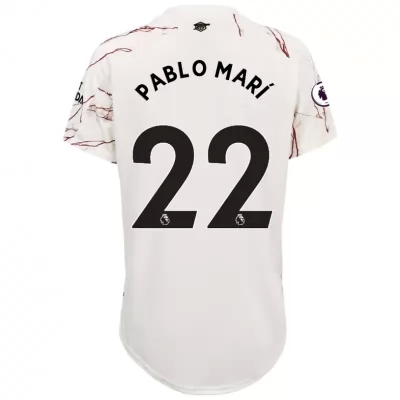 Damen Fußball Pablo Mari #22 Auswärtstrikot Weiß Trikot 2020/21 Hemd