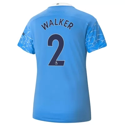 Damen Fußball Kyle Walker #2 Heimtrikot Blau Trikot 2020/21 Hemd