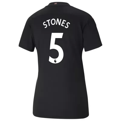 Damen Fußball John Stones #5 Auswärtstrikot Schwarz Trikot 2020/21 Hemd