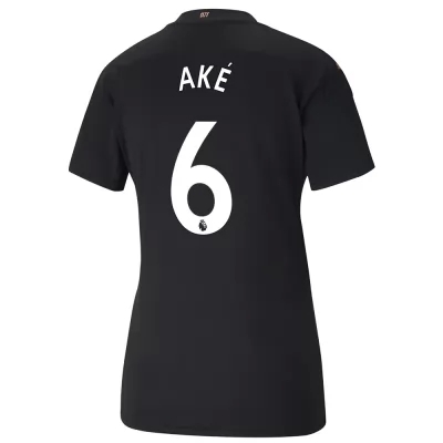 Damen Fußball Nathan Ake #6 Auswärtstrikot Schwarz Trikot 2020/21 Hemd