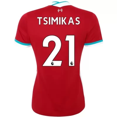 Damen Fußball Konstantinos Tsimikas #21 Heimtrikot Rot Trikot 2020/21 Hemd