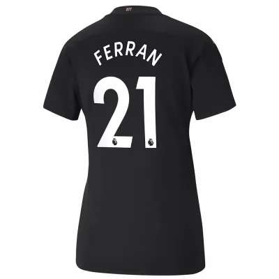 Damen Fußball Ferran Torres #21 Auswärtstrikot Schwarz Trikot 2020/21 Hemd