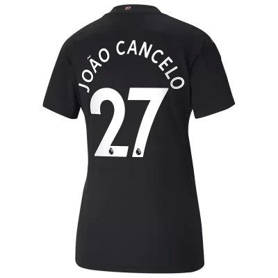 Damen Fußball Joao Cancelo #27 Auswärtstrikot Schwarz Trikot 2020/21 Hemd