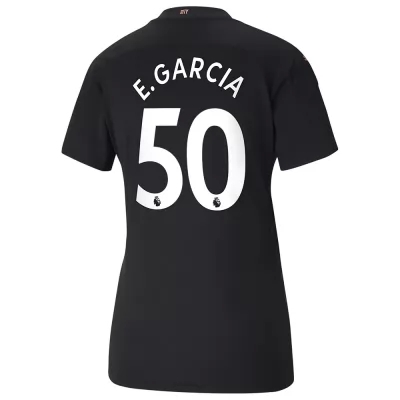 Damen Fußball Eric Garcia #50 Auswärtstrikot Schwarz Trikot 2020/21 Hemd