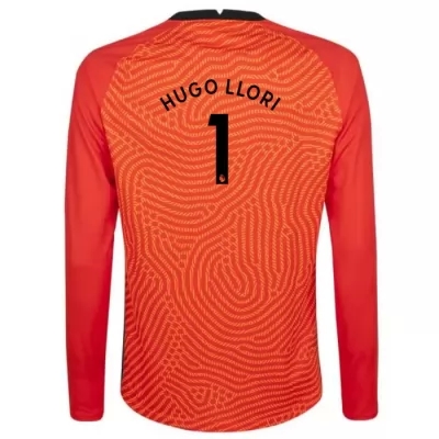 Damen Fußball Hugo Lloris #1 Heimtrikot Orange Goalkeeper Shirt 2020/21 Hemd