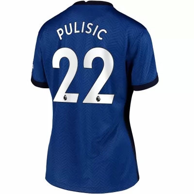 Damen Fußball Christian Pulisic #22 Heimtrikot Blau Trikot 2020/21 Hemd