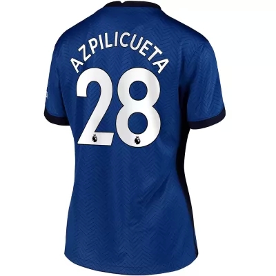 Damen Fußball Cesar Azpilicueta #28 Heimtrikot Blau Trikot 2020/21 Hemd