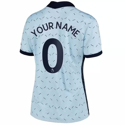 Damen Fußball Dein Name #0 Auswärtstrikot Hellblau Trikot 2020/21 Hemd