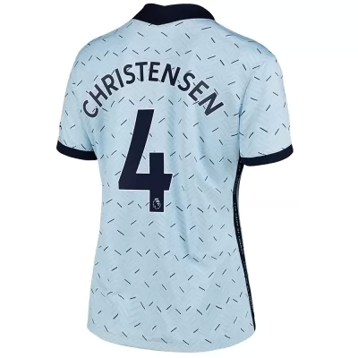 Damen Fußball Andreas Christensen #4 Auswärtstrikot Hellblau Trikot 2020/21 Hemd