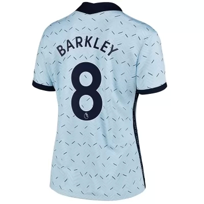 Damen Fußball Ross Barkley #8 Auswärtstrikot Hellblau Trikot 2020/21 Hemd