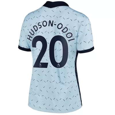 Damen Fußball Callum Hudson-Odoi #20 Auswärtstrikot Hellblau Trikot 2020/21 Hemd
