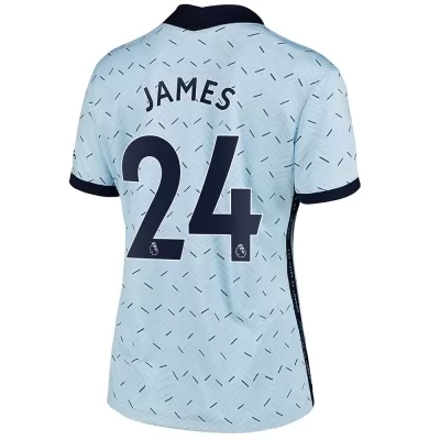Damen Fußball Reece James #24 Auswärtstrikot Hellblau Trikot 2020/21 Hemd