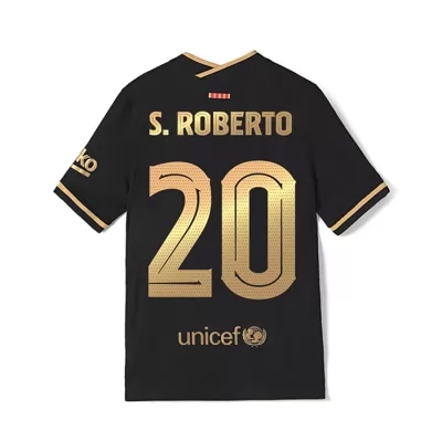 Damen Fußball Sergi Roberto #20 Auswärtstrikot Schwarz Trikot 2020/21 Hemd