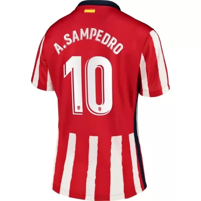 Damen Fußball Amanda Sampedro #10 Heimtrikot Rot Trikot 2020/21 Hemd