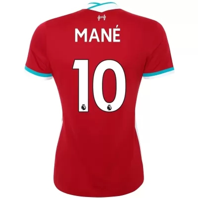 Damen Fußball Sadio Mane #10 Heimtrikot Rot Trikot 2020/21 Hemd