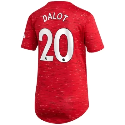 Damen Fußball Diogo Dalot #20 Heimtrikot Rot Trikot 2020/21 Hemd