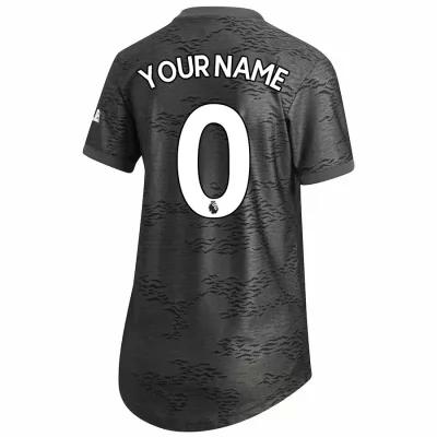 Damen Fußball Dein Name #0 Auswärtstrikot Schwarz Trikot 2020/21 Hemd