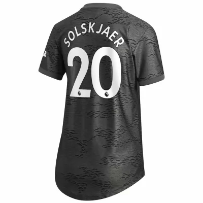 Damen Fußball Ole Gunnar Solskjaer #20 Auswärtstrikot Schwarz Trikot 2020/21 Hemd