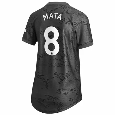 Damen Fußball Juan Mata #8 Auswärtstrikot Schwarz Trikot 2020/21 Hemd